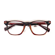 Square Transparent Brown Eyeglasses