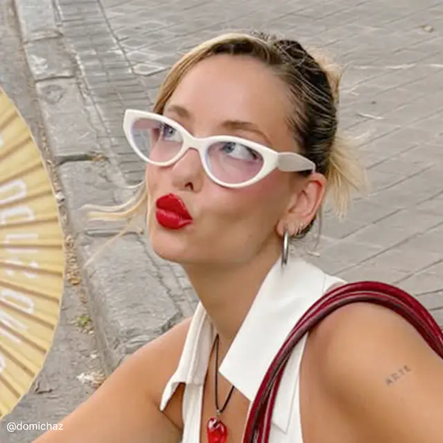 Oval White Eyeglasses