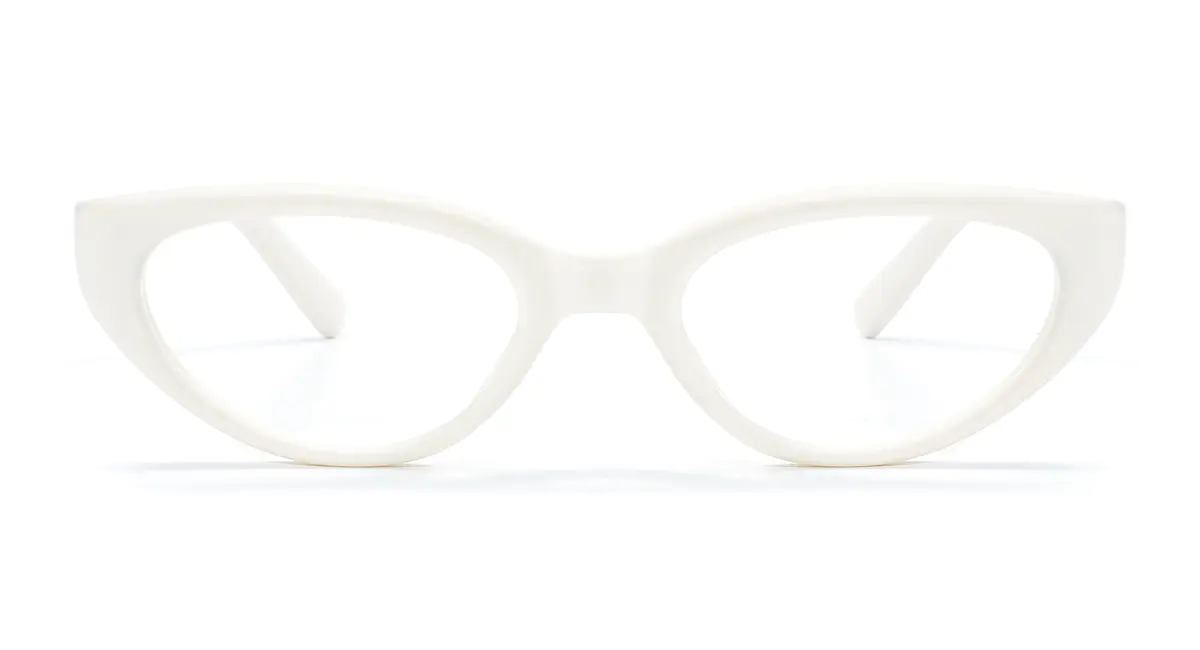 Cat-eye White Eyeglasses