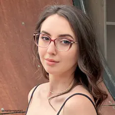 Square Transparent Red Eyeglasses