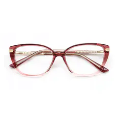 Square Transparent Red Eyeglasses