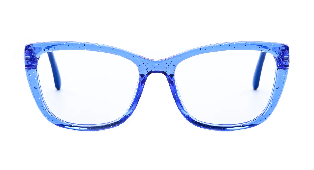 Cat-eye Transparent Blue Eyeglasses