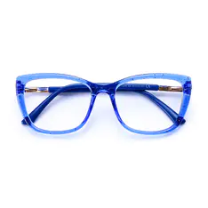 Cat-eye Transparent Blue Eyeglasses