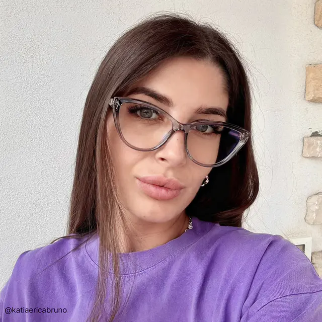 Cat-eye Transparent Purple Eyeglasses