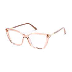 Square Transparent Brown Eyeglasses