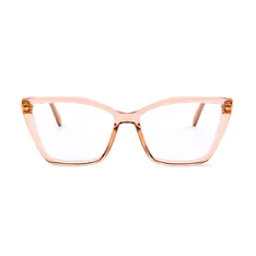 Square Transparent Brown Eyeglasses