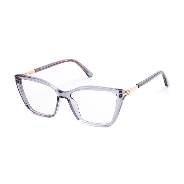 Square Transparent Gray Eyeglasses