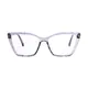 Square Transparent Gray Eyeglasses