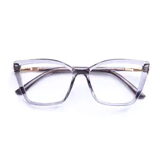 Square Transparent Gray Eyeglasses