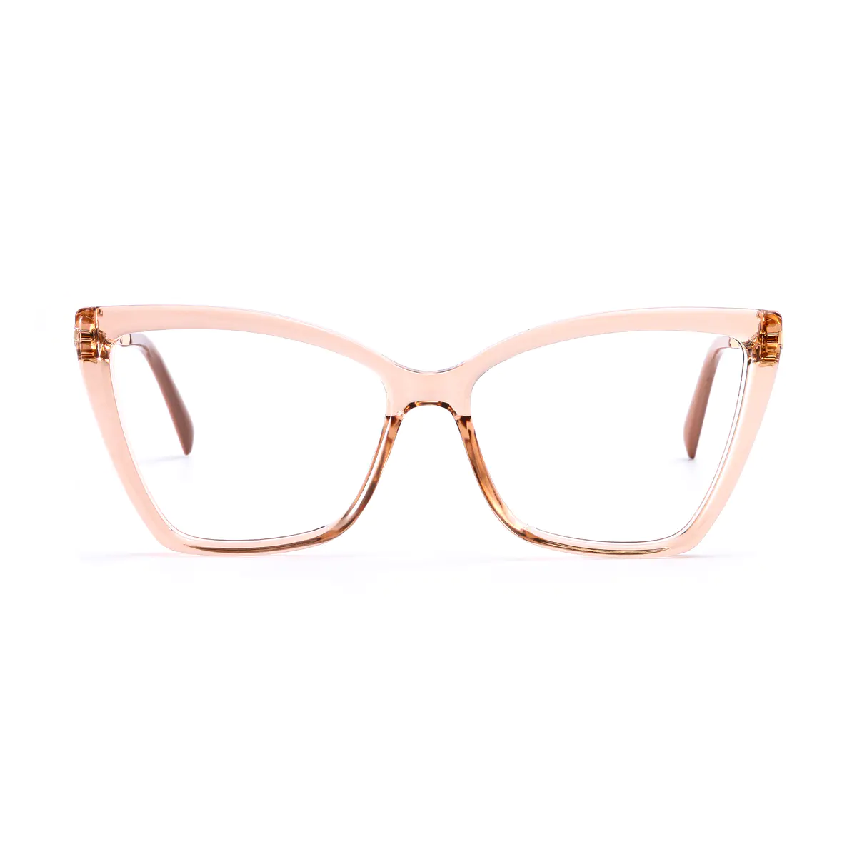Cat-eye Transparent Brown Eyeglasses