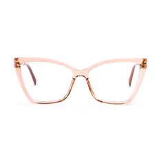 Cat-eye Transparent Brown Eyeglasses