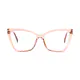 Cat-eye Transparent Brown Eyeglasses