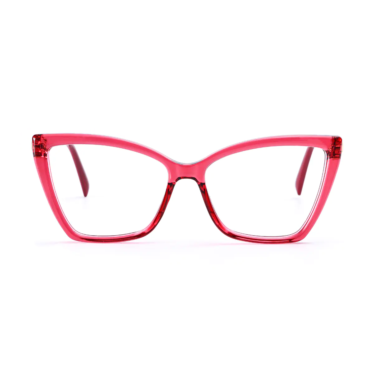 Cat-eye Transparent Red Eyeglasses