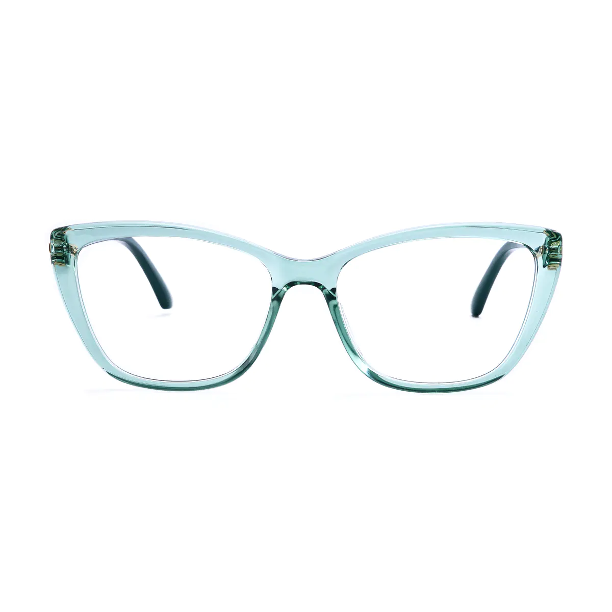 Cat-eye Transparent Green Eyeglasses