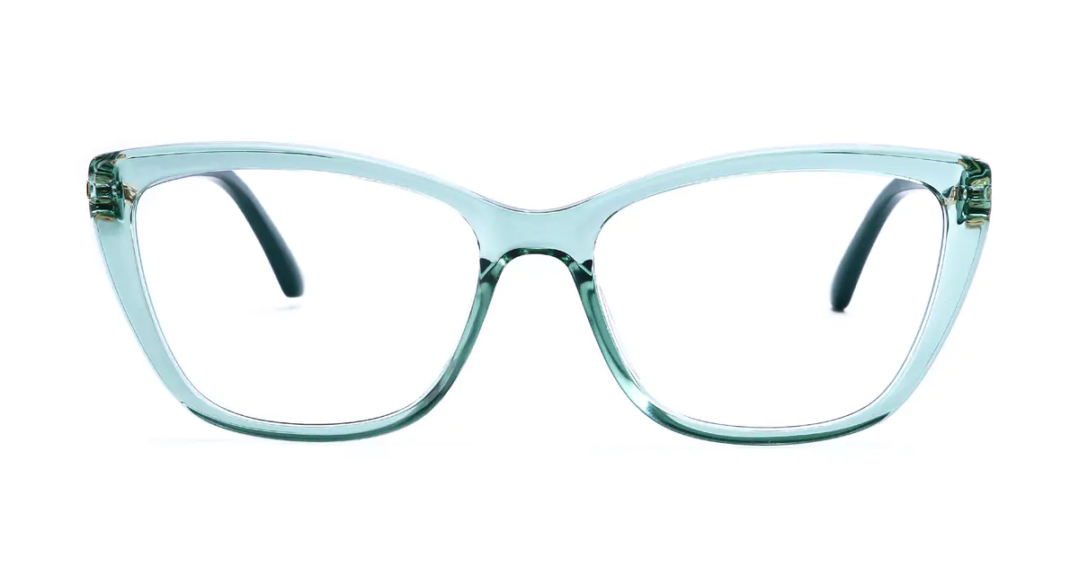 Cat-eye Transparent Green Eyeglasses