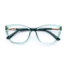 Cat-eye Transparent Green Eyeglasses