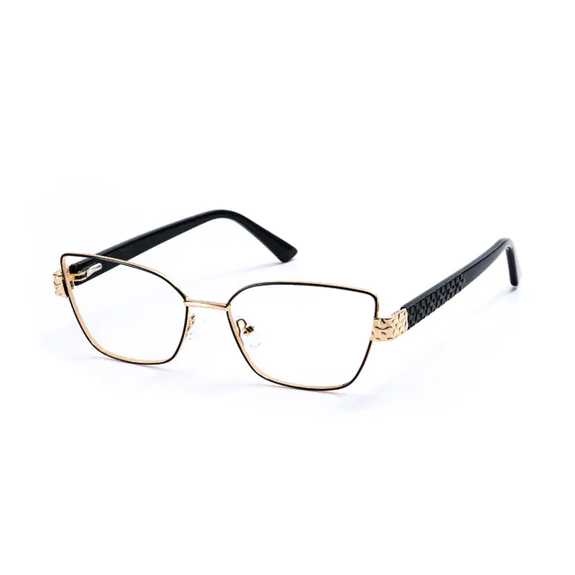 Rctangle Black/Gold Eyeglasses