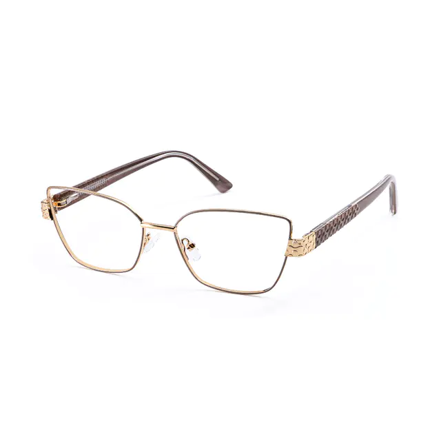 Rctangle Gray/Gold Eyeglasses