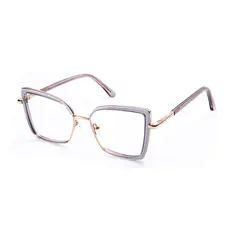 Cat-eye Transparent Gray Eyeglasses