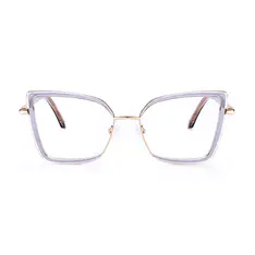 Cat-eye Transparent Gray Eyeglasses