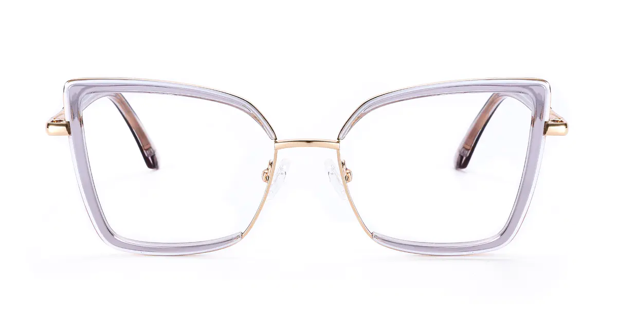 Cat-eye Transparent Gray Eyeglasses