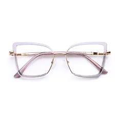Cat-eye Transparent Gray Eyeglasses