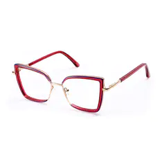 Cat-eye Transparent Red Eyeglasses