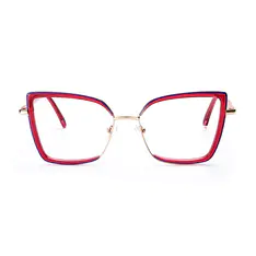 Cat-eye Transparent Red Eyeglasses