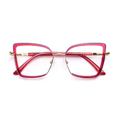 Cat-eye Transparent Red Eyeglasses