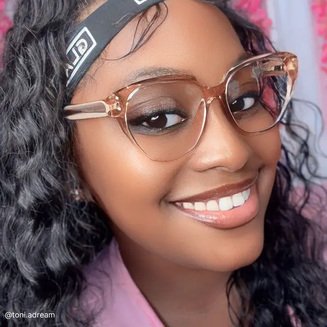 Cat-eye Transparent Brown Eyeglasses