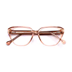 Cat-eye Transparent Brown Eyeglasses