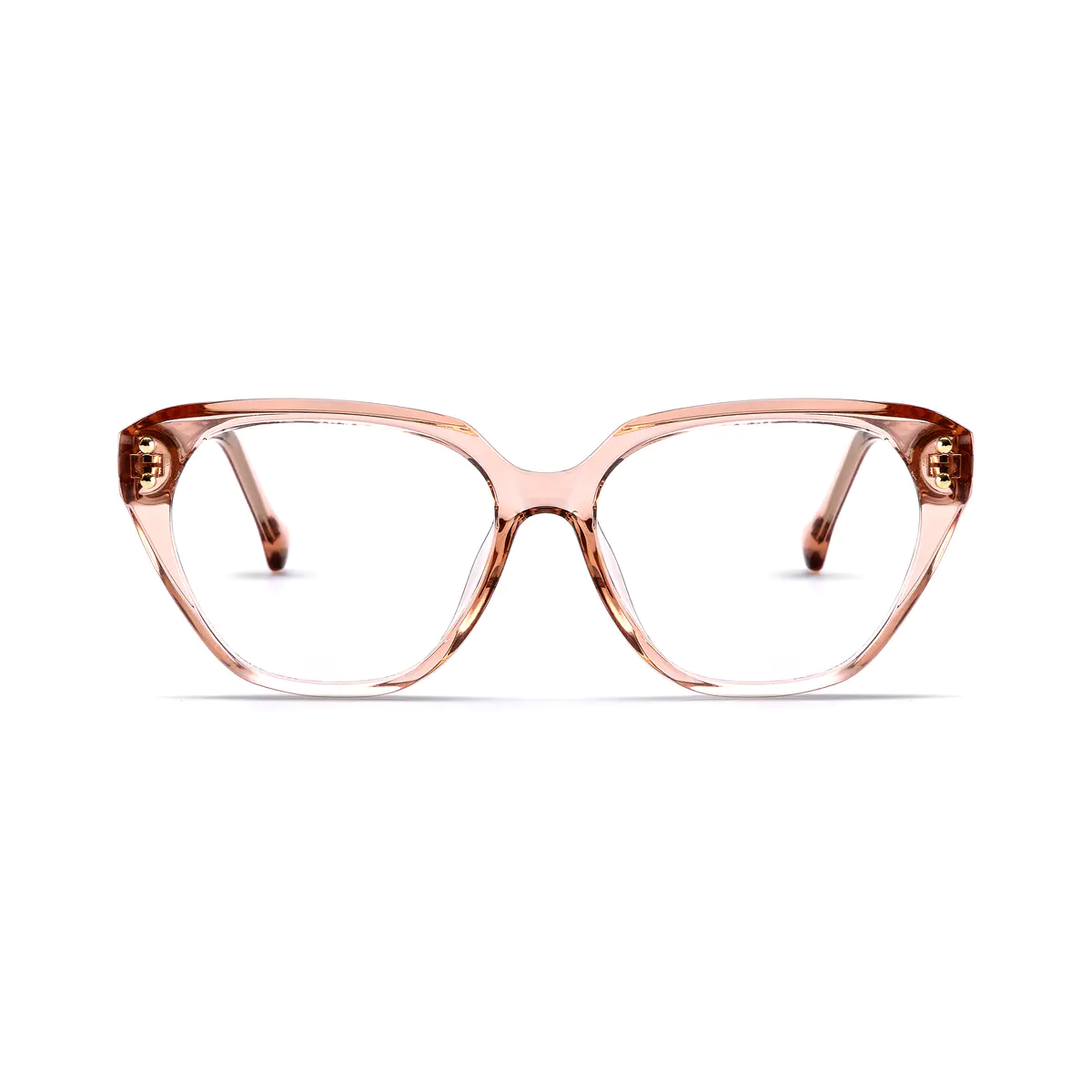 Cat-eye Transparent Brown Eyeglasses