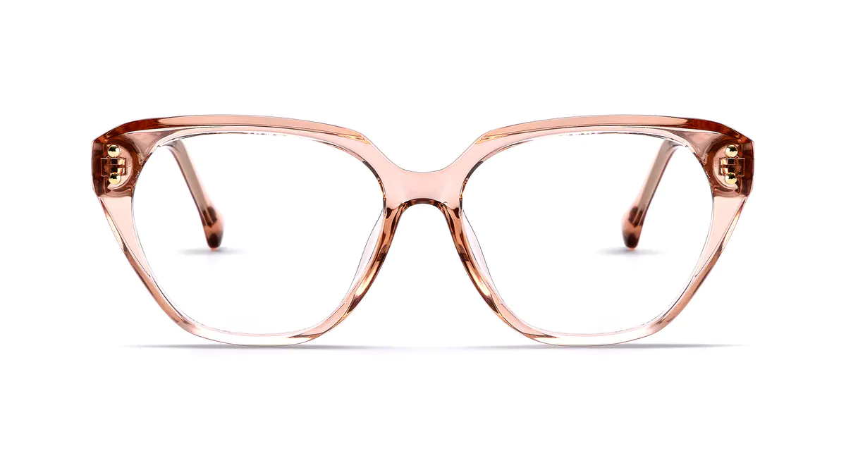 Cat-eye Transparent Brown Eyeglasses