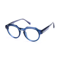 Oval Transparent Blue Eyeglasses