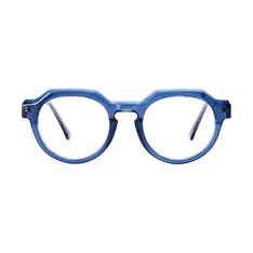 Oval Transparent Blue Eyeglasses