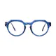 Oval Transparent Blue Eyeglasses