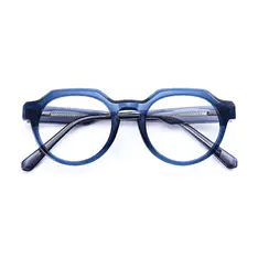 Oval Transparent Blue Eyeglasses