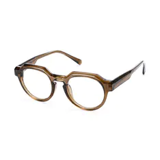 Oval Transparent Brown Eyeglasses