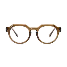 Oval Transparent Brown Eyeglasses
