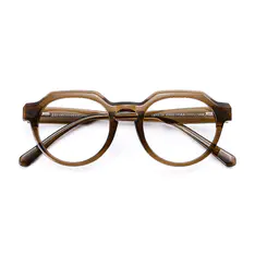 Oval Transparent Brown Eyeglasses