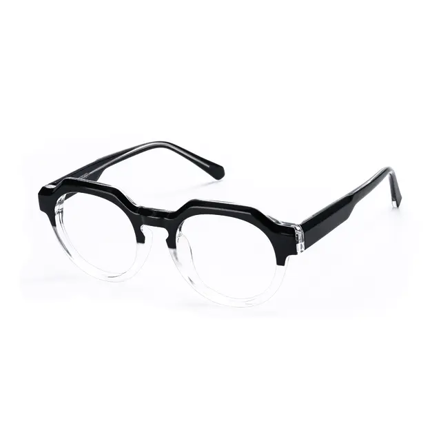 Oval Black/Clear Eyeglasses