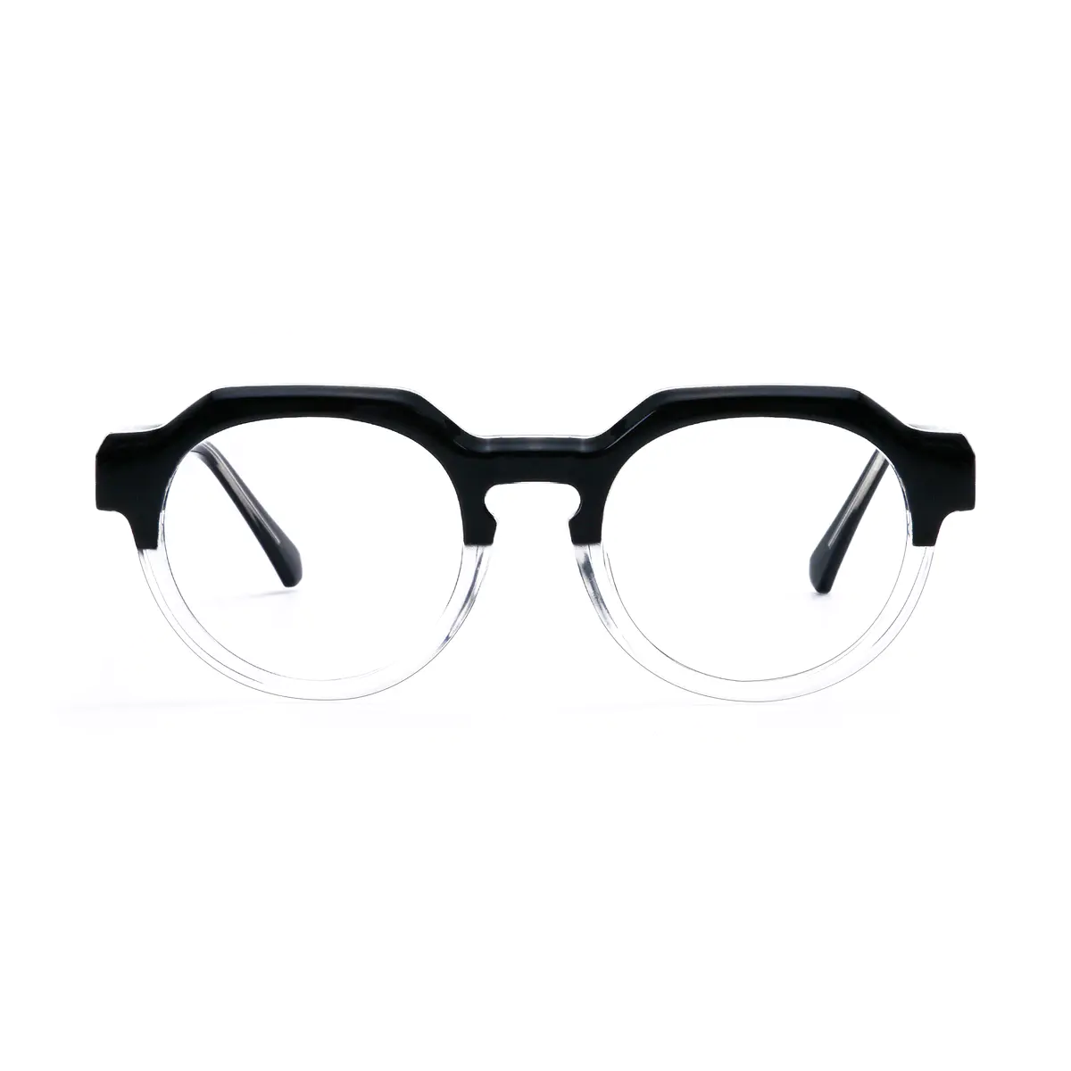 Oval Black/Clear Eyeglasses