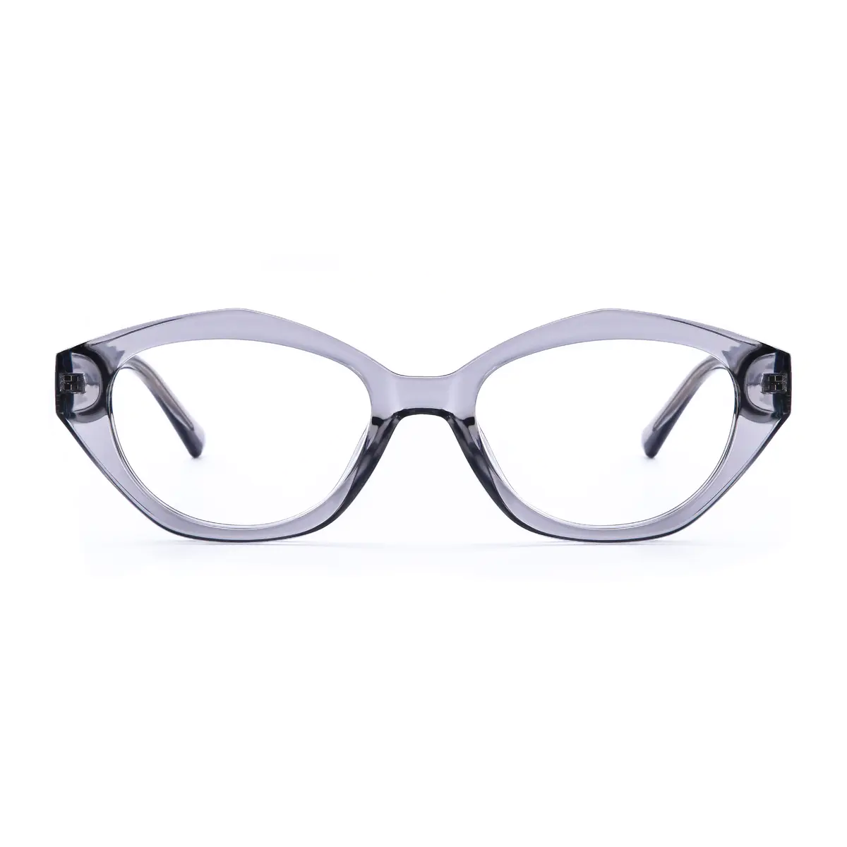 Oval Transparent Gray Eyeglasses