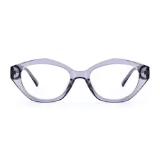 Oval Transparent Gray Eyeglasses