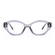Oval Transparent Gray Eyeglasses