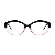 Oval Black/Pink Eyeglasses