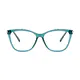 Square Transparent Green Eyeglasses