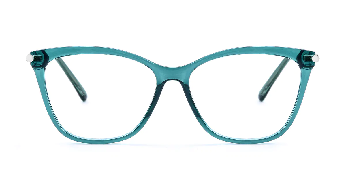 Cat-eye Transparent Green Eyeglasses