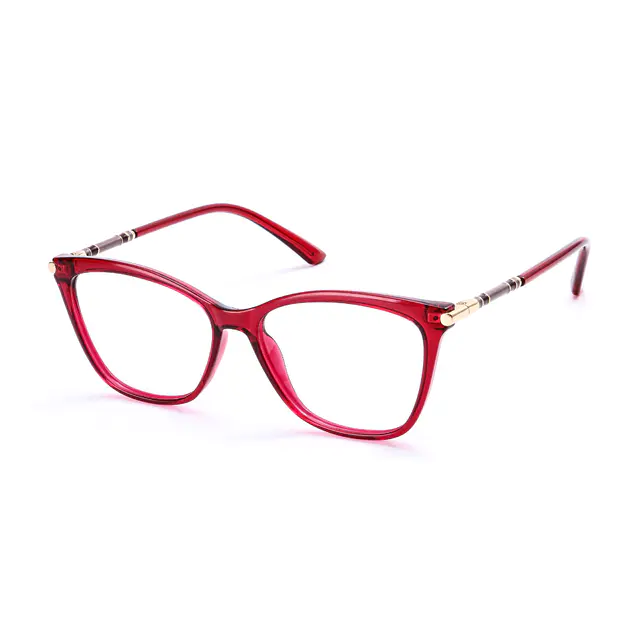 Square Transparent Red Eyeglasses