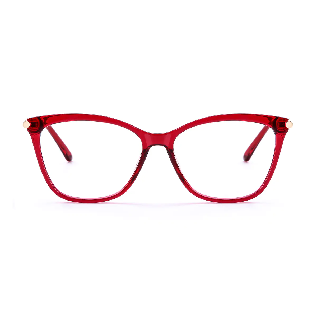 Square Transparent Red Eyeglasses